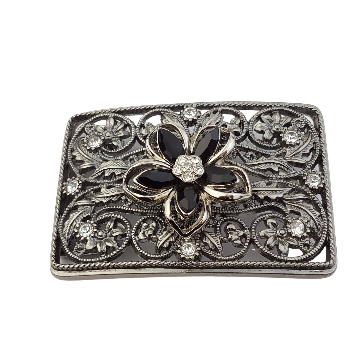 Buckle: Western Crystal flower belt buckle Axesoria