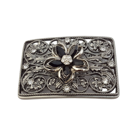 Buckle: Western Crystal flower belt buckle Axesoria
