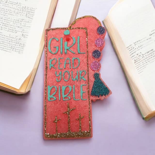 Girl Read Your Bible: Painted Feather Car Freshie