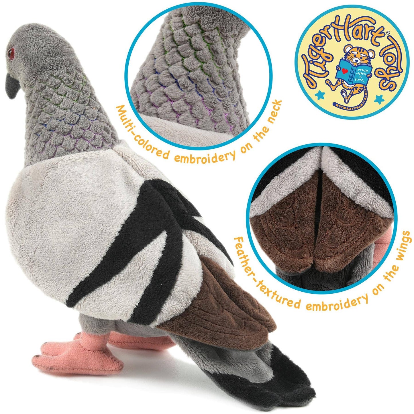 Pepper The Pigeon - 8.5 Inch Stuffed Animal Plush Bird Viahart