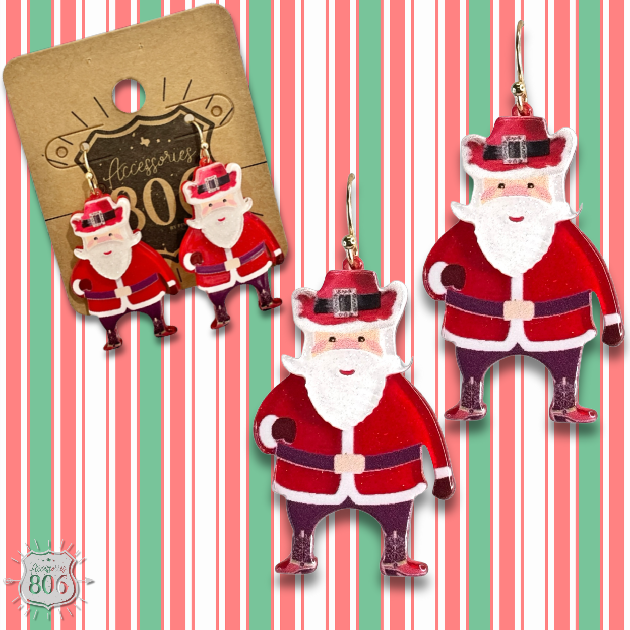 Western Santa earring - LC: Red PP
