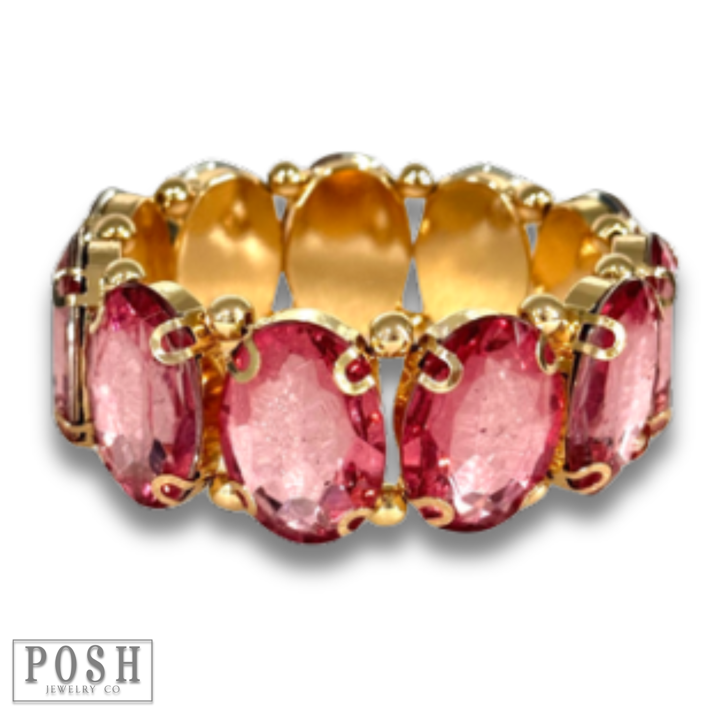 Oval rhinestone bracelet: Clear