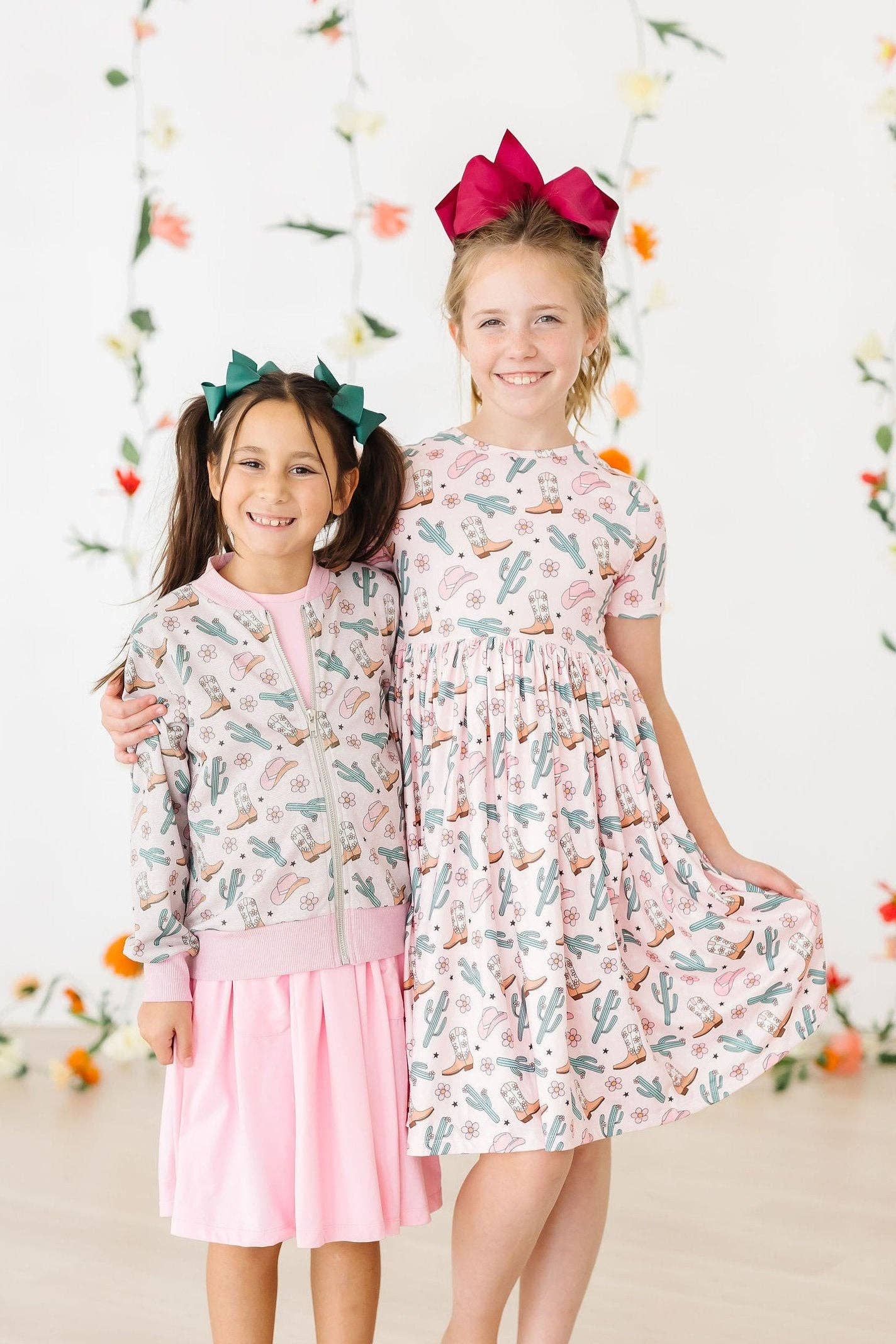 Cactus Cowgirl S/S Pocket Twirl Dress: Mila Tx/ Fl