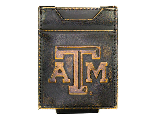 Texas A&M Aggies Zep Burnished Leather Magnetic Front Pocket Wallet