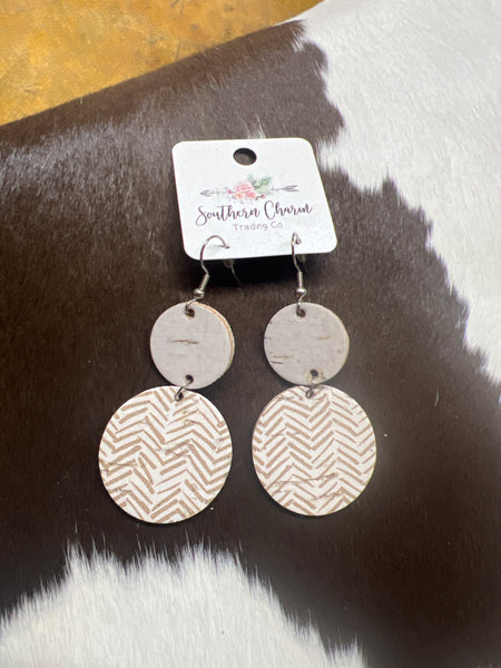 White & Sand Chevron Double Corkies Doohickie