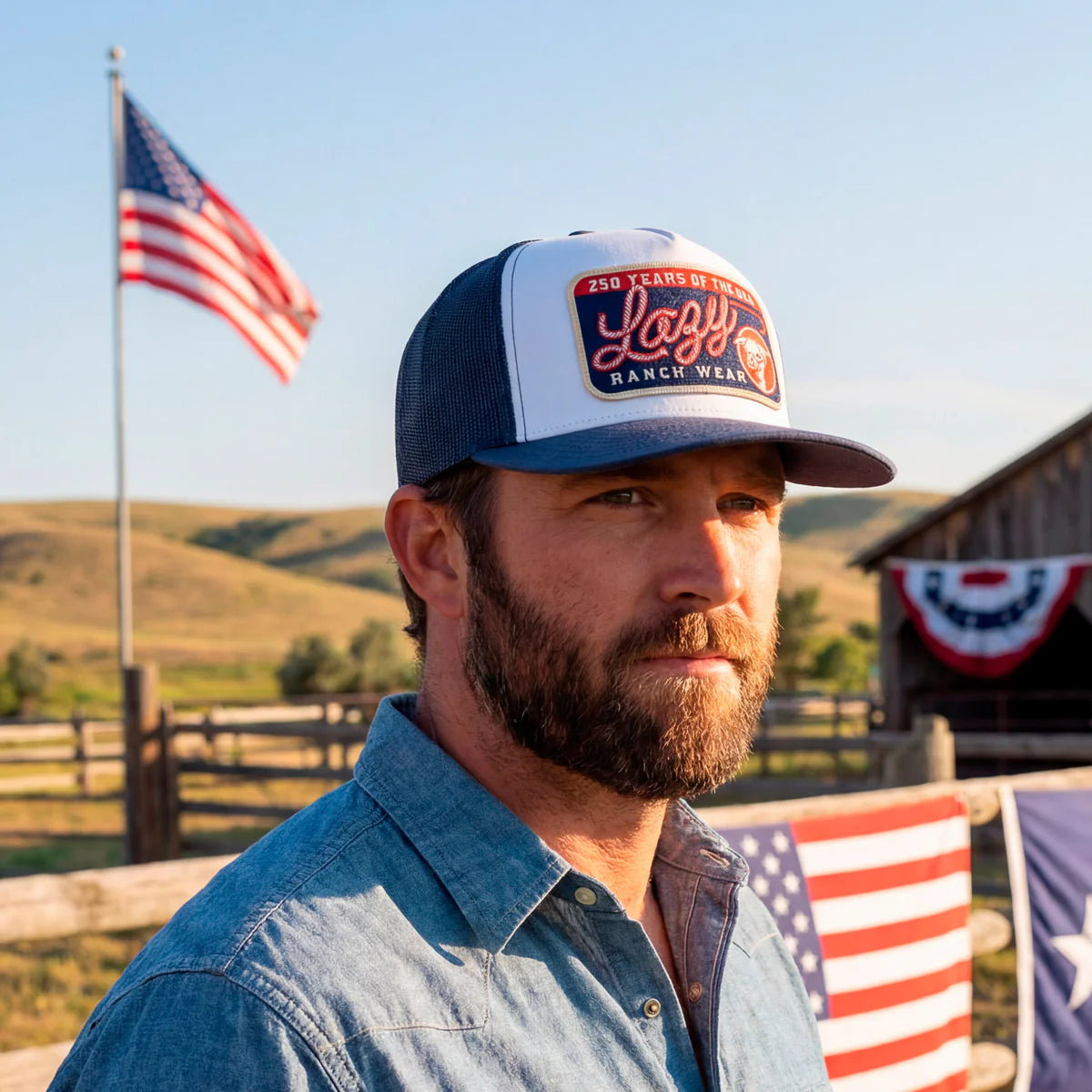 Lazy J Ranchwear Heritage Classic 250 Years Five Panel Trucker Hat
