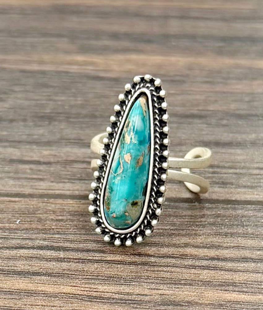 750577, 1.2" Western Gemstone Adjustable Ring