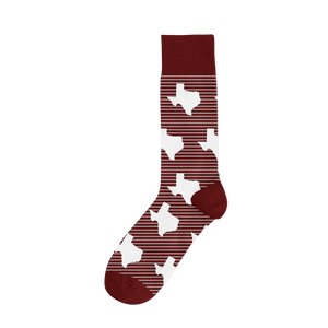 Texas TX Maroon Stripe/White Socks-Barrel Down South