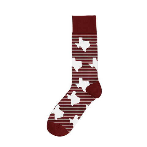 Texas TX Maroon Stripe/White Socks-Barrel Down South