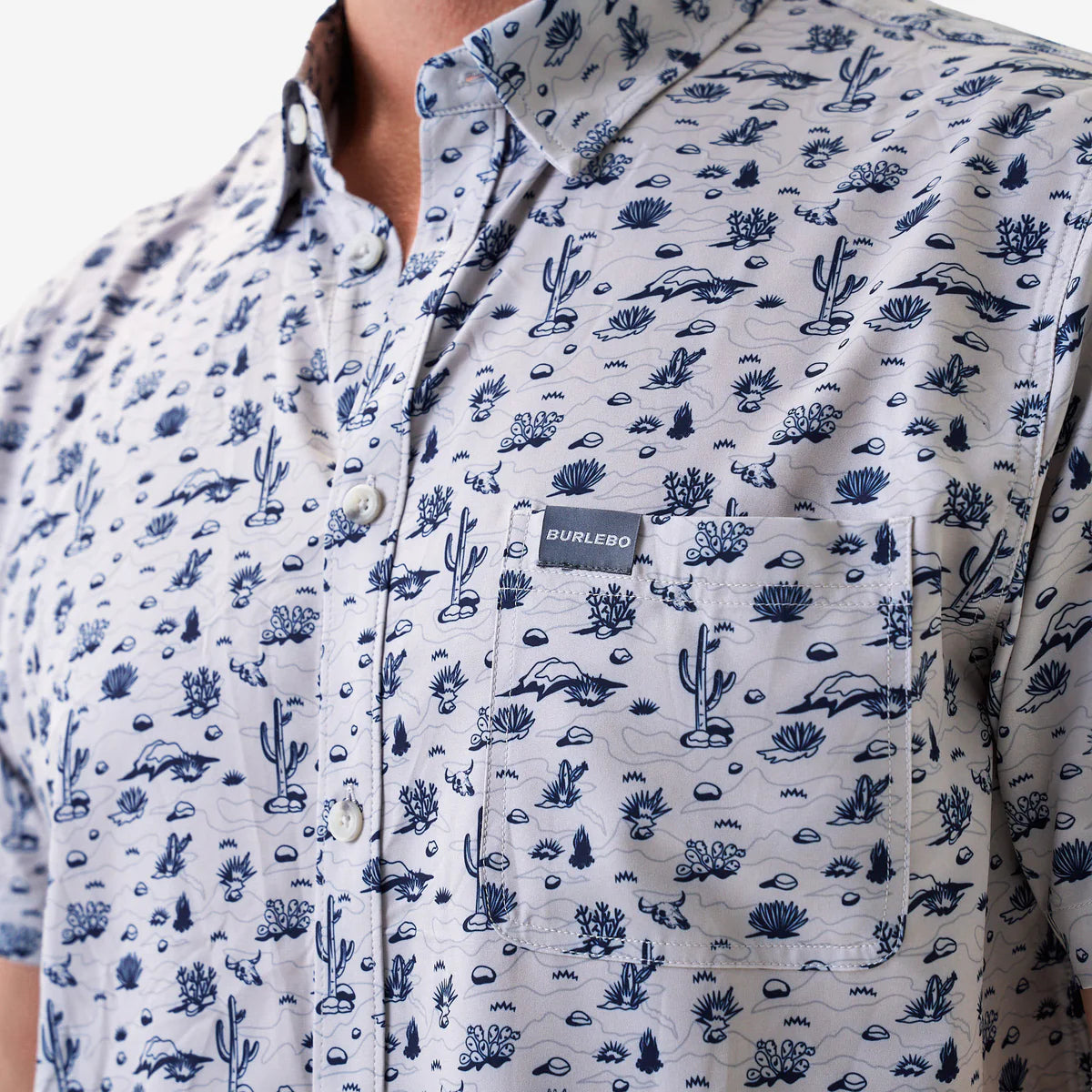 Out West Cream Burlebo Performance Button Up Tx/ Fl