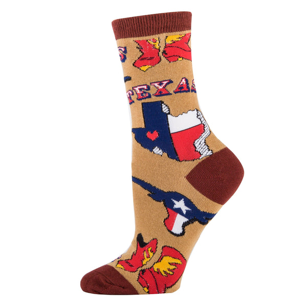 Texas Love | Women's Cotton Crew Funny Novelty Socks Oooh Yeah sock