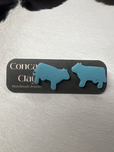 Cow Handmade Clay Stud Earrings Concan Clay