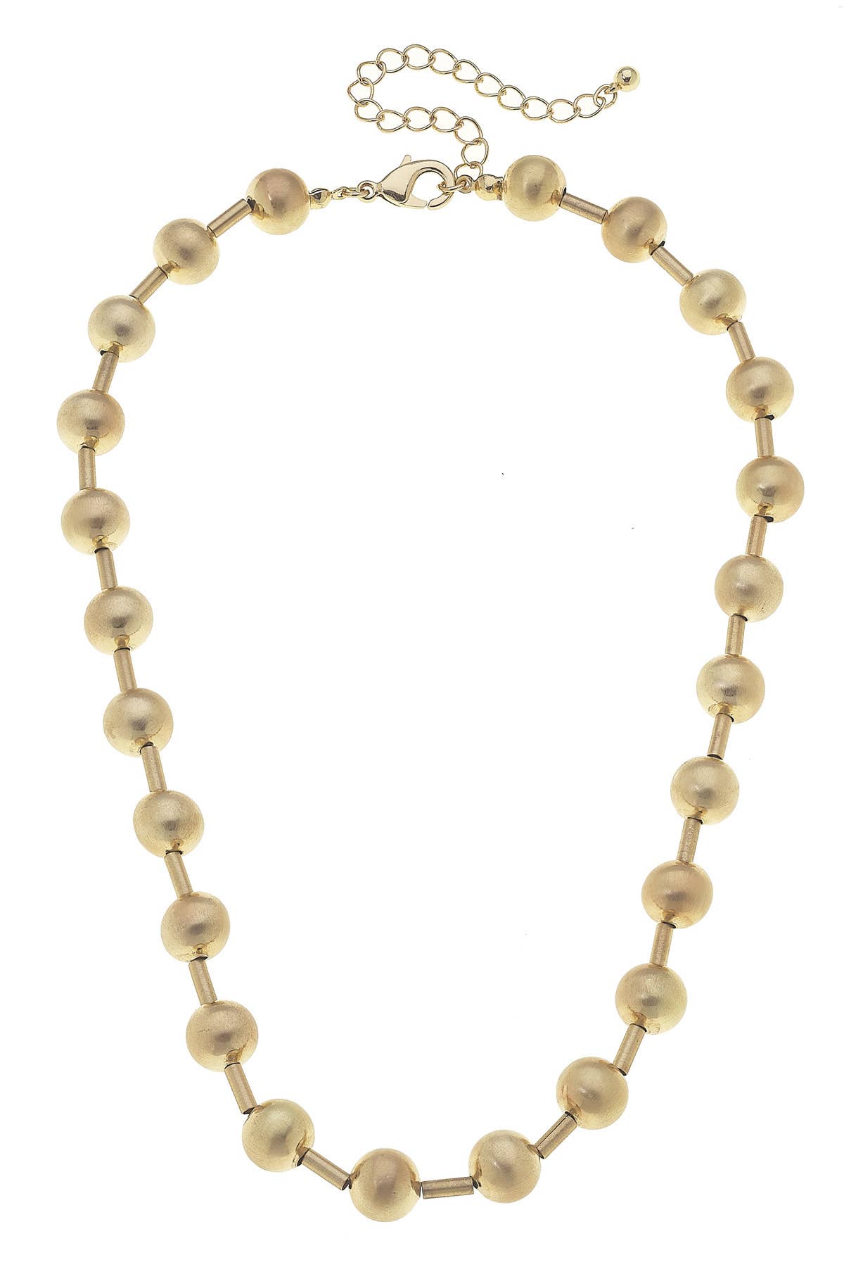 Sandra Ball Bead Necklace in Satin Metal: Gold