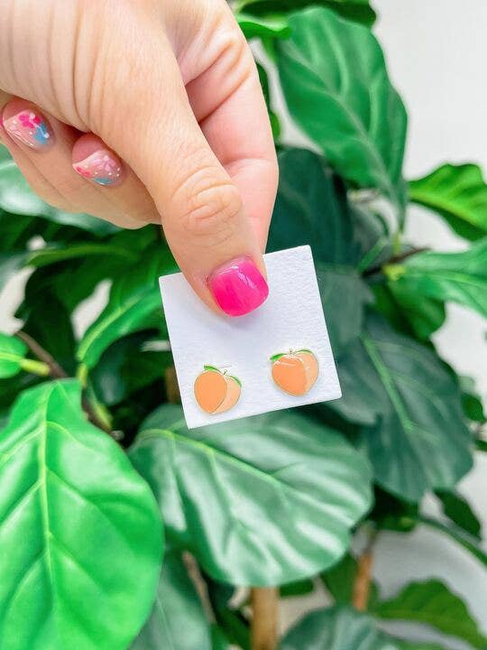 Peach Enamel Stud Earrings Prep obsessed