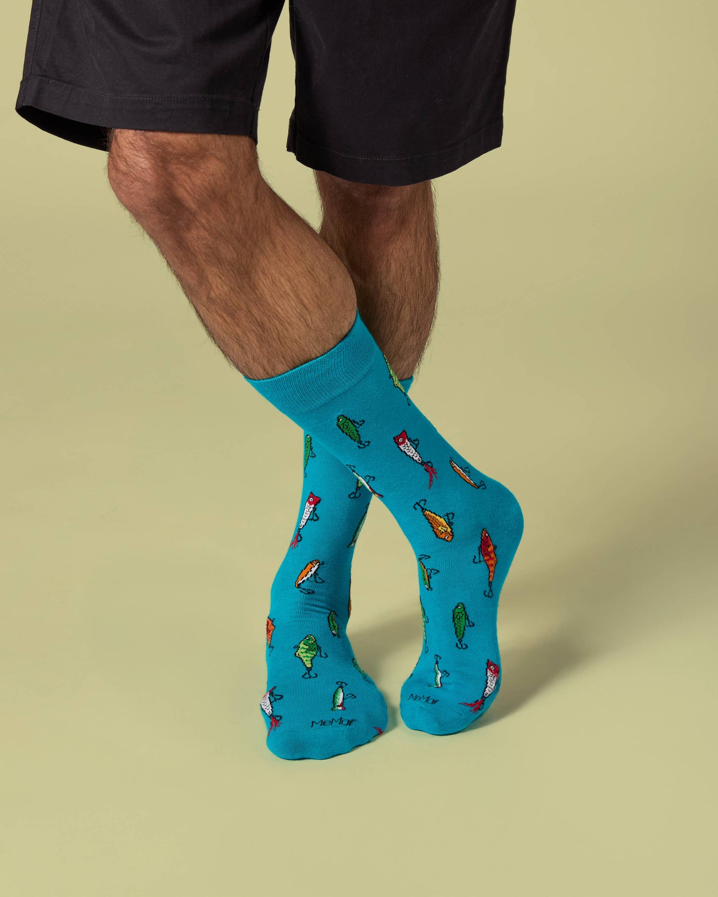 Gone Fishin' Men`s Bamboo Crew Socks Capri Breeze / 10-13 Inf Class