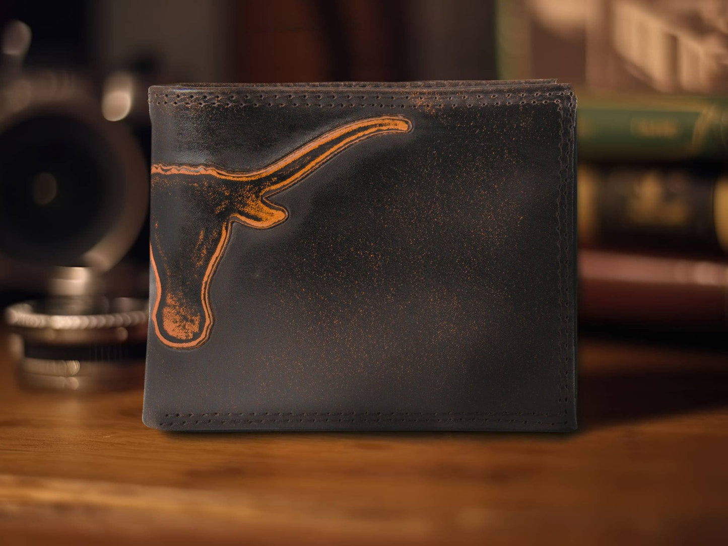 Texas Longhorns Zep Burnished Leather Bifold Wallet