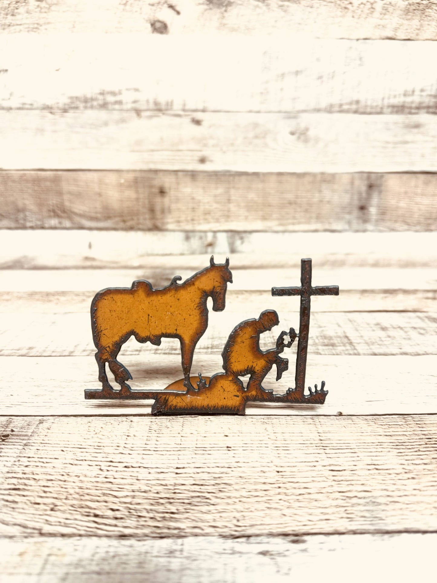 Cowboy at Cross Standing Figurine Western Praying Cowboy