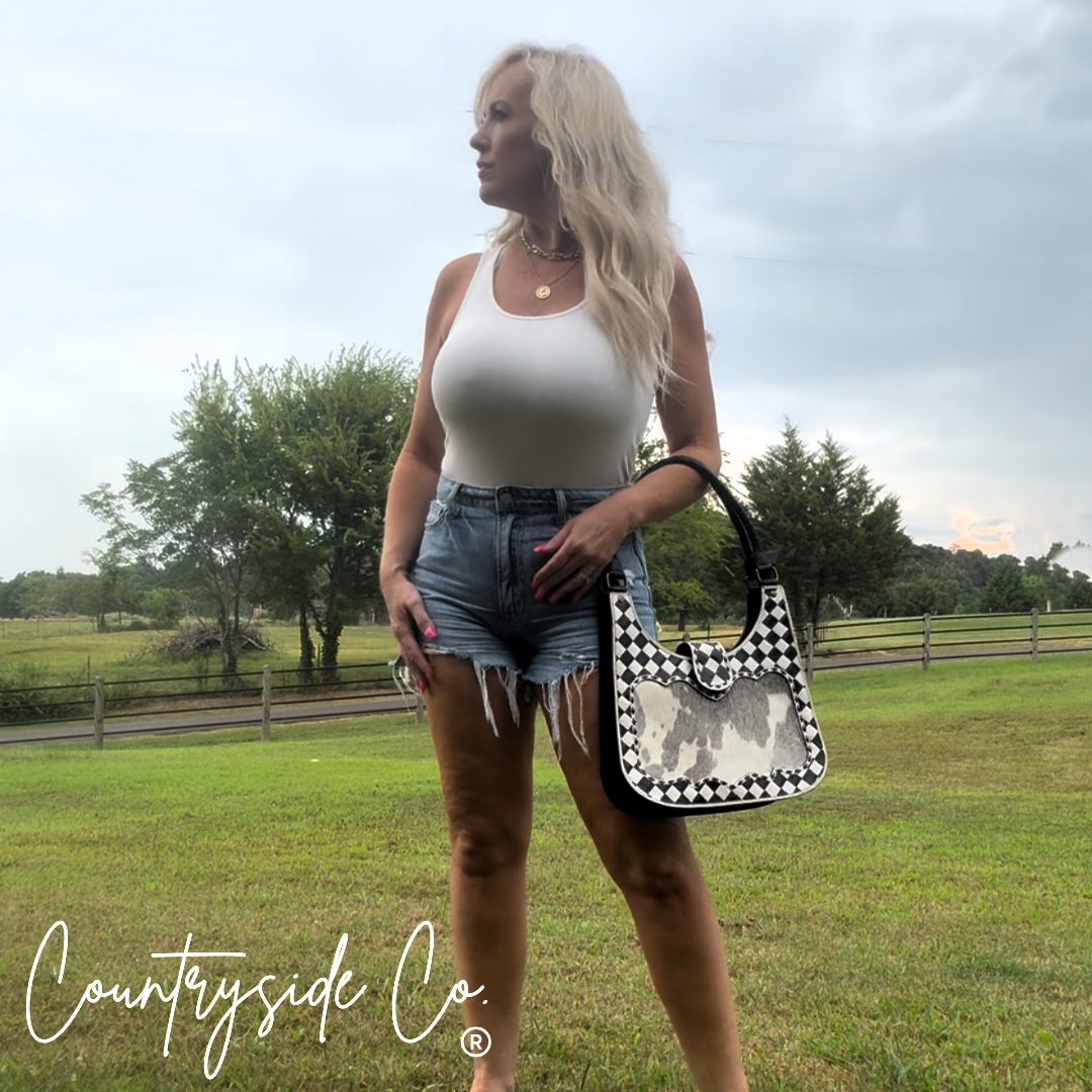 Ranch Glam Tooled Leather Purse Texas Western Cowhide