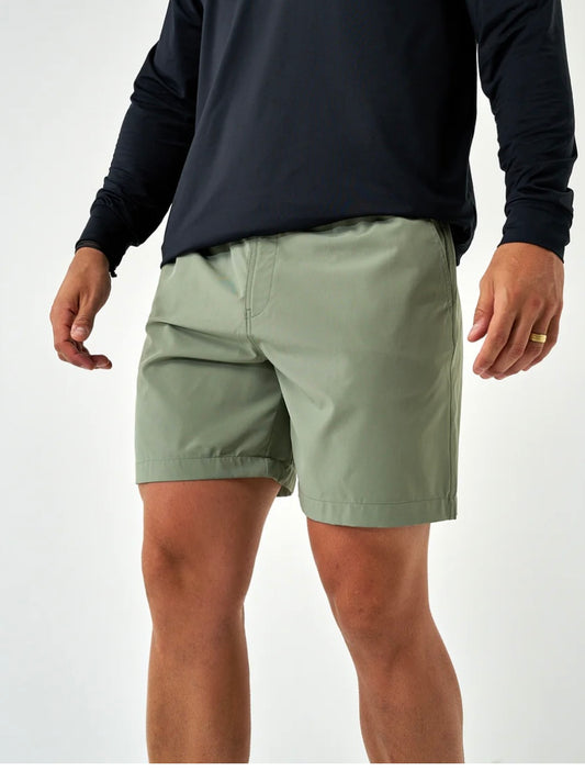 Light Sage Everyday Shorts 7” With Brush Country Pocket Burlebo