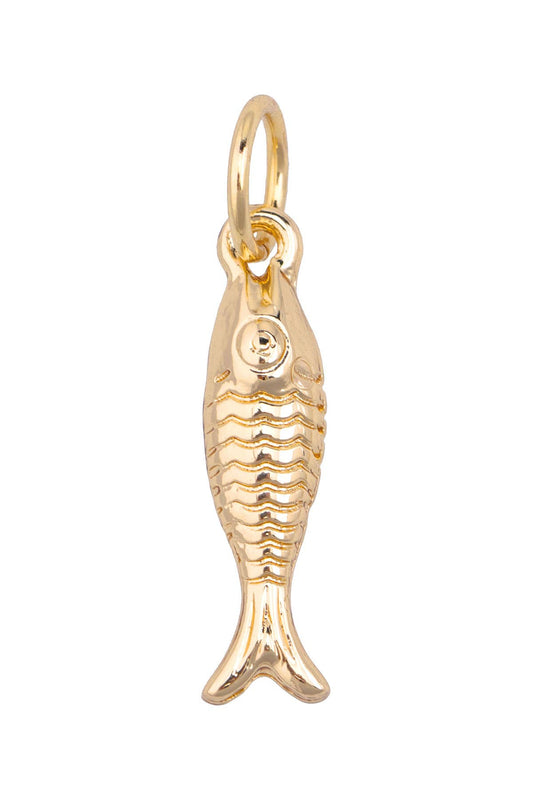 Sardine Charm in Shiny Gold Canvas