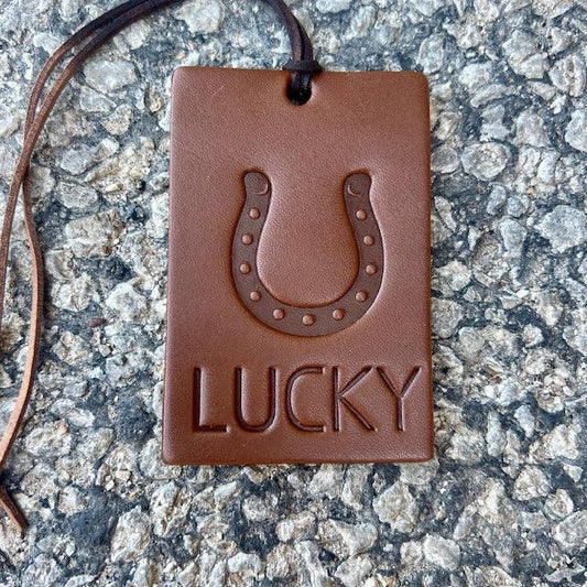 Leather Rectangle Lucky Vehicle Air Freshener Brown / Baja Cactus Callahan