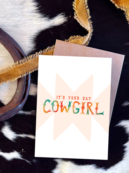 It's Your Day Cowgirl Birthday Card, Cowgirl Congrats Card Tirzah