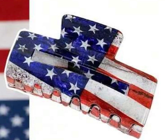 American Flag Hair Clip
