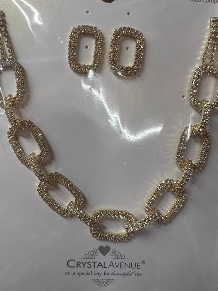 Crystal and Gold  linked Chain