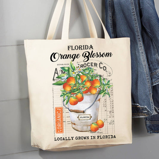 Florida State Flower Orange Blossom Souvenir Canvas Tote Bag