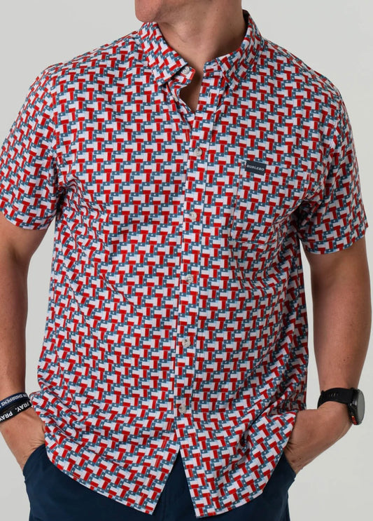 Texas Flags Performance Button Up Burlebo