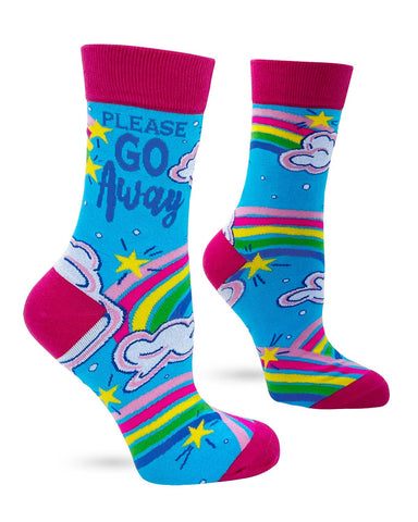 Please Go Away Women's Novelty Crew Socks- Fabdaz