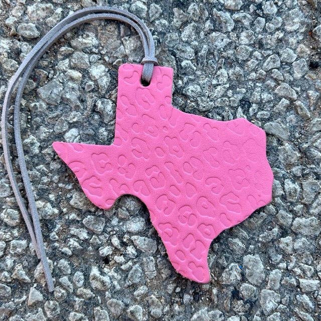 Texas Shape Leather Cheetah Air Freshie Fuchsia / Butt Naked Callahan
