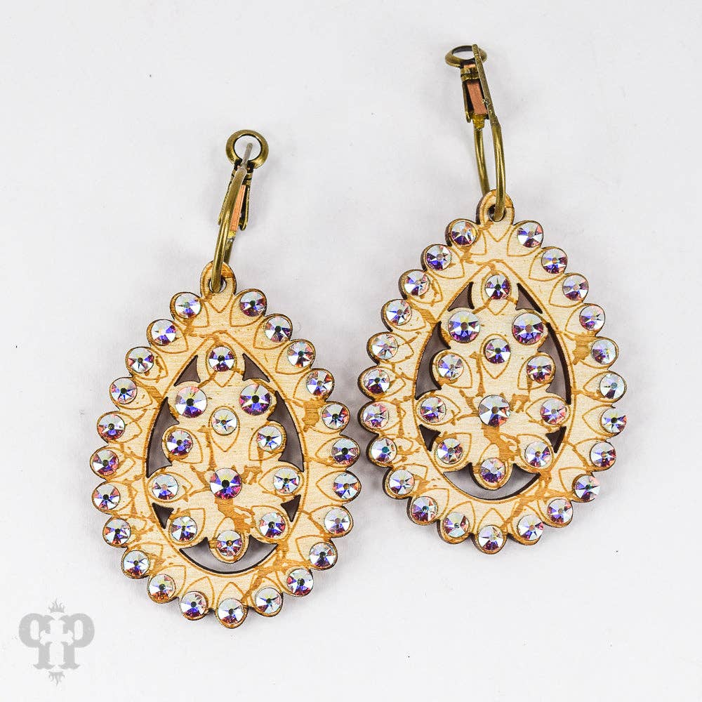 Santa Fe teardrop earring, small size: Light Colorado Or Pearl White PP