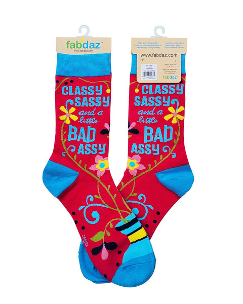 Classy Sassy and a Little Bad Assy Women's Crew Socks - Fab Daz