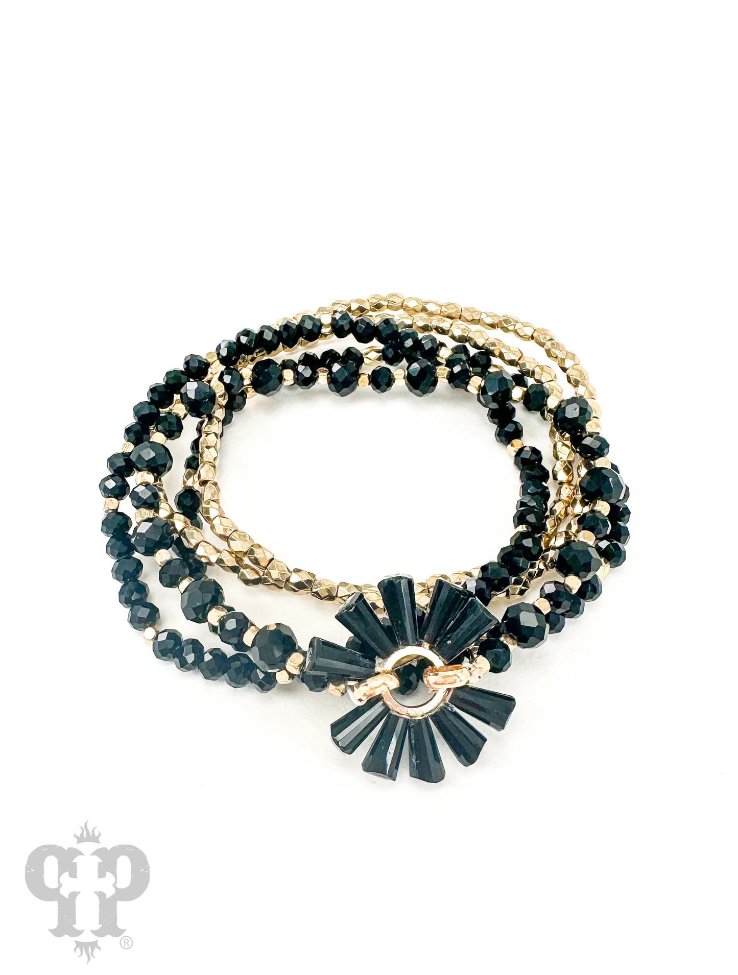 Four strand fluted bead bracelet - LC: Light Multi-Color