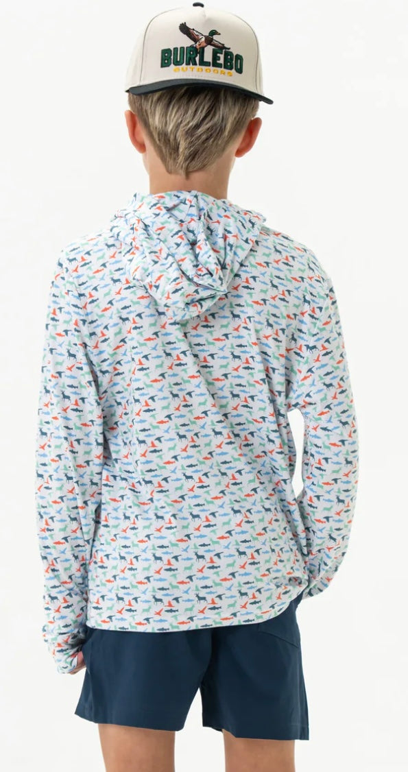 The Great Outdoors Youth Performance Hoodie With SPF 50 UV Protection Burlebo