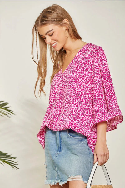 Pink Ditsy Daisy Top andre by unit