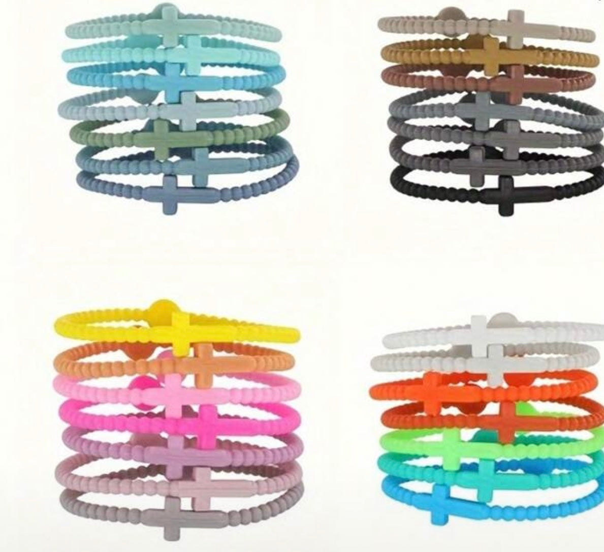 Silicone Cross Bracelets