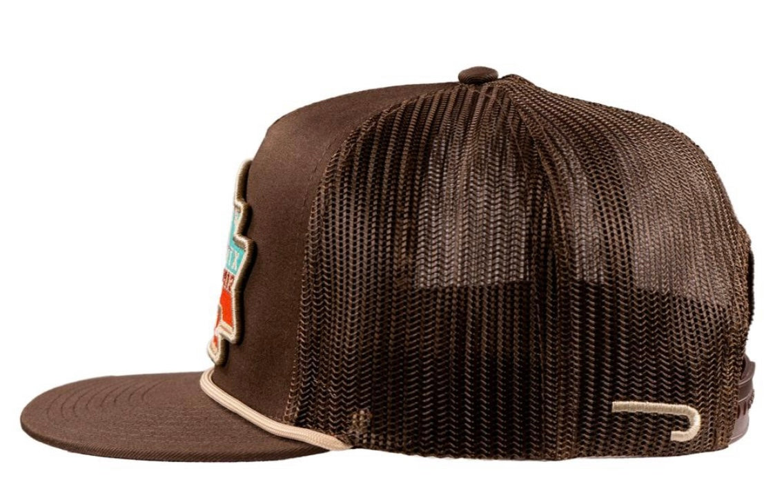 LAZY J RANCH BROWN EL RANCHO CLASSIC ROPE TRUCKER HAT