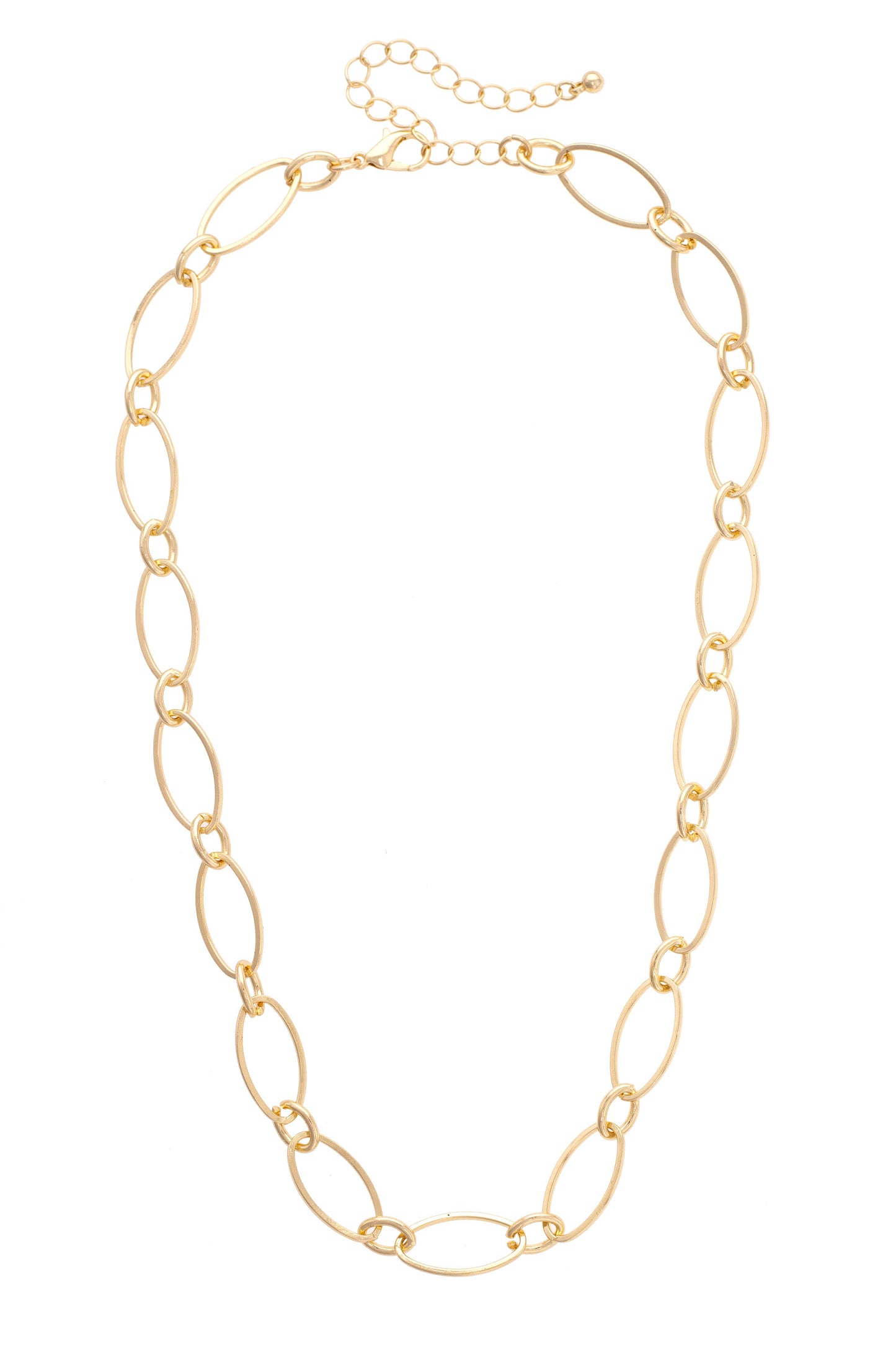 Robyn Dainty Oval Link Necklace in Shiny Gold