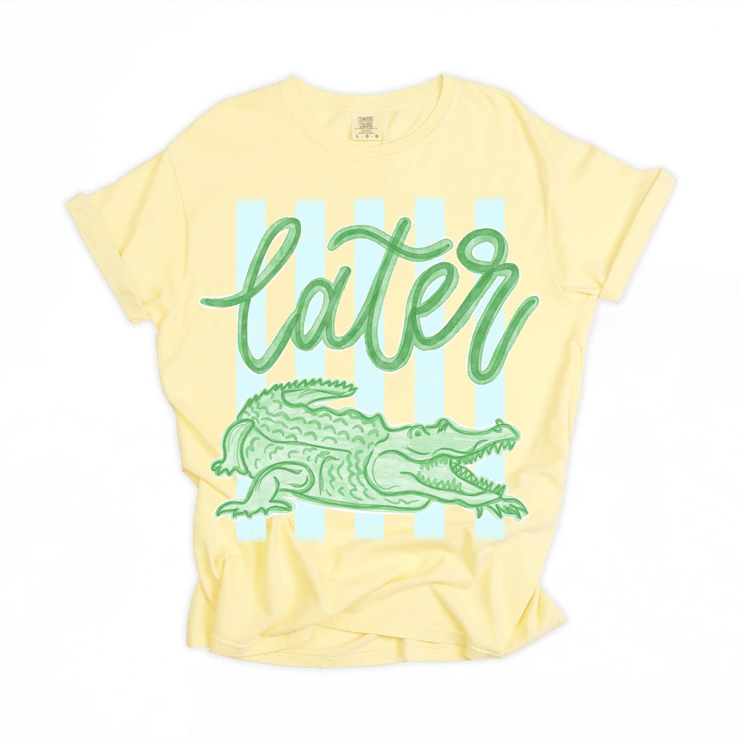 Later Gator Comfort Colors T-Shirt Trending Top: Neon Cantaloupe / XL