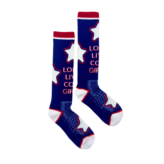 Long Live Cowgirls Red/Blue Performance Sock