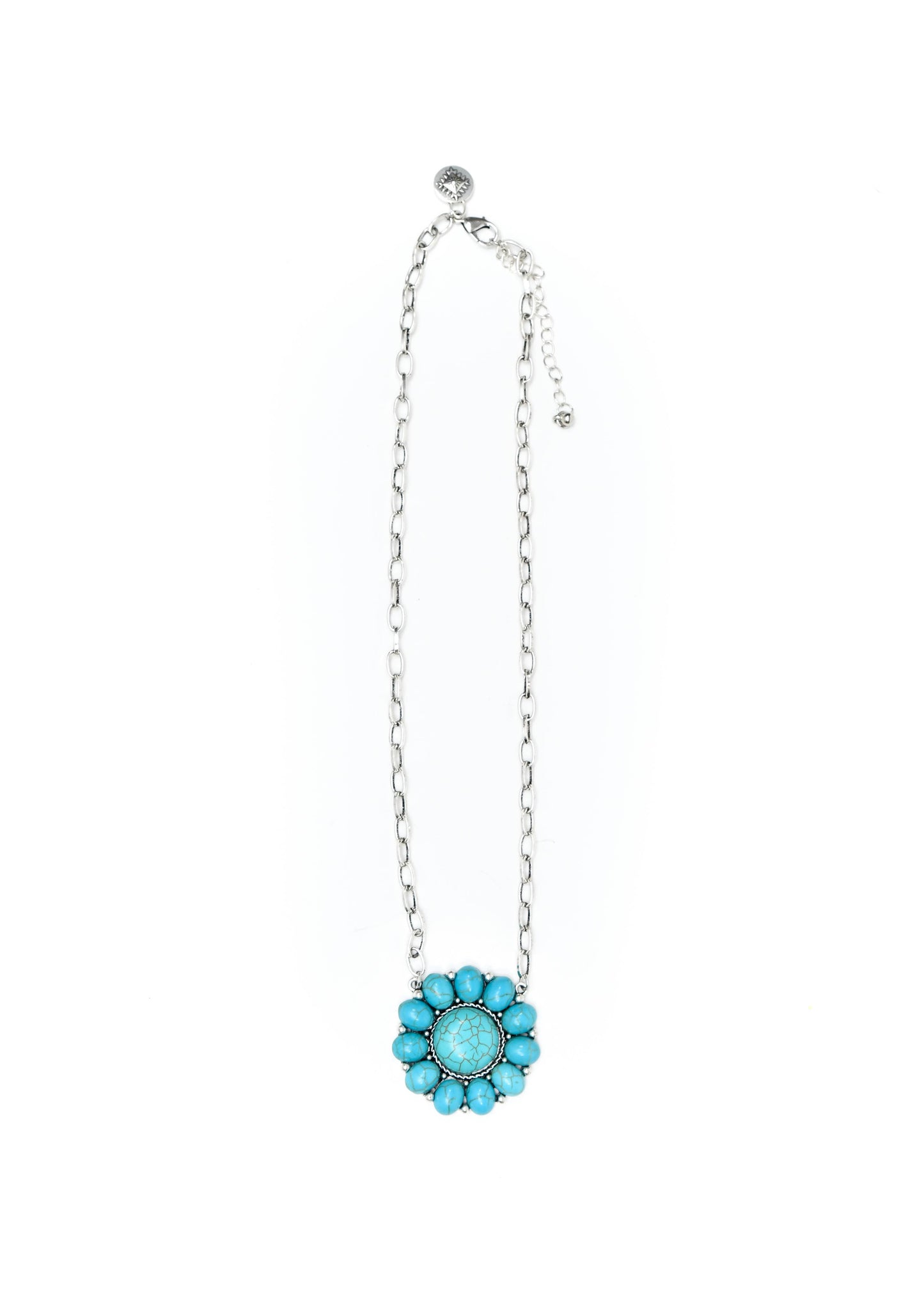 18" Turquoise Flower Necklace West co