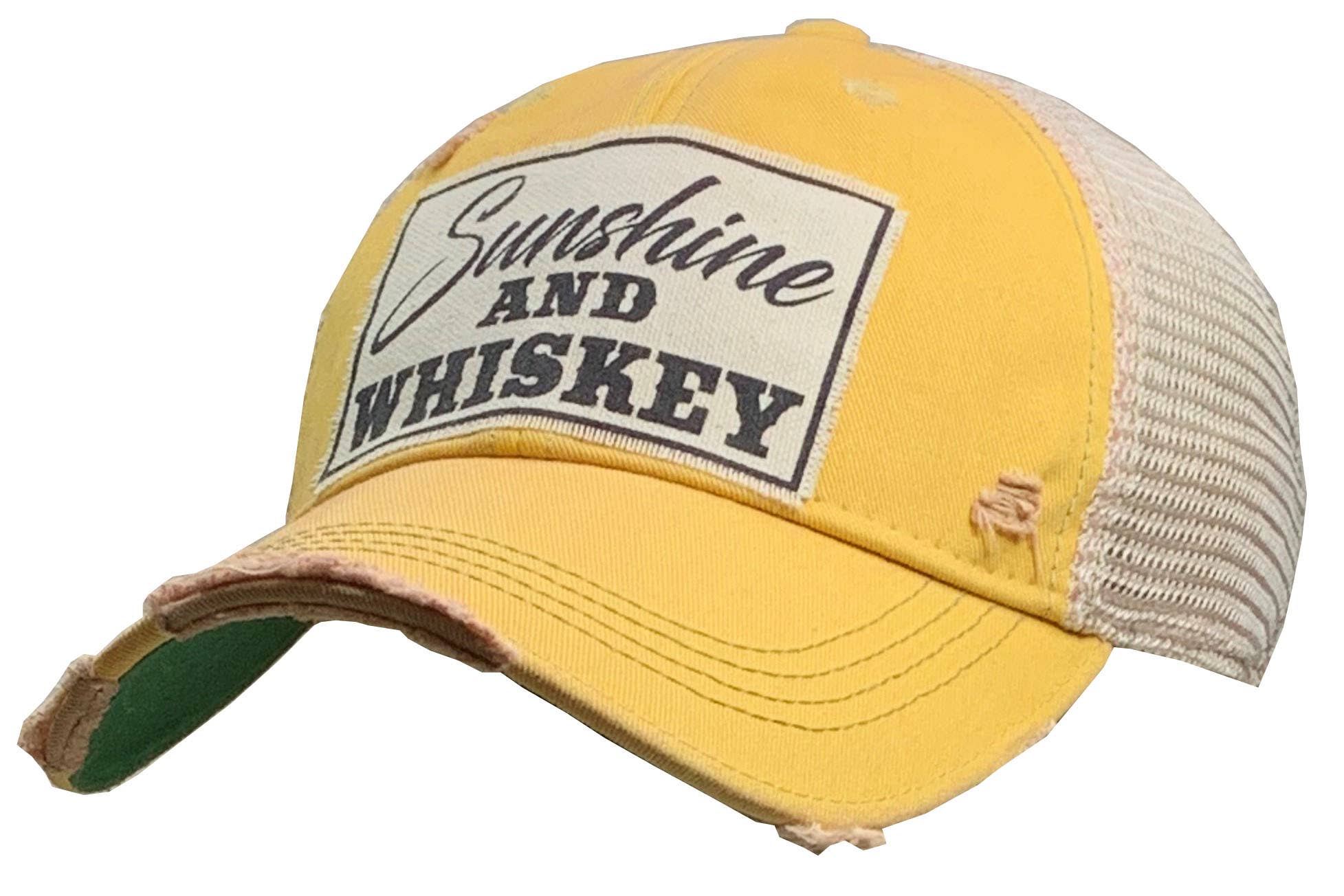 Sunshine & Whiskey Trucker Hat Baseball Cap Vintage Life