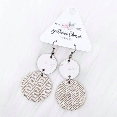 White & Sand Chevron Double Corkies Doohickie