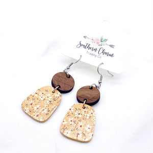 2" Wood & Autumn Floral Baby Bells (cork) Doohickie