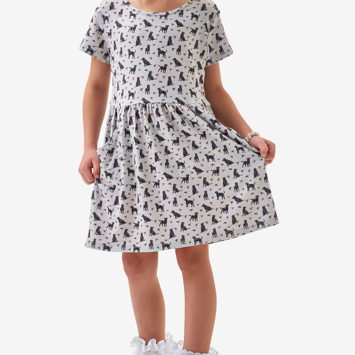 Youth Moxie Dress - Ducks and Dogs Fl