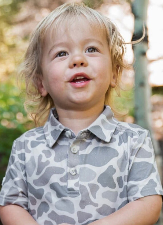Classic Deer Camo Youth Polo Burlebo