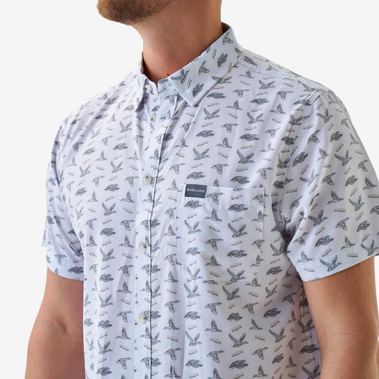 Ducks And Calls Performance Button Up Burlebo Tx
