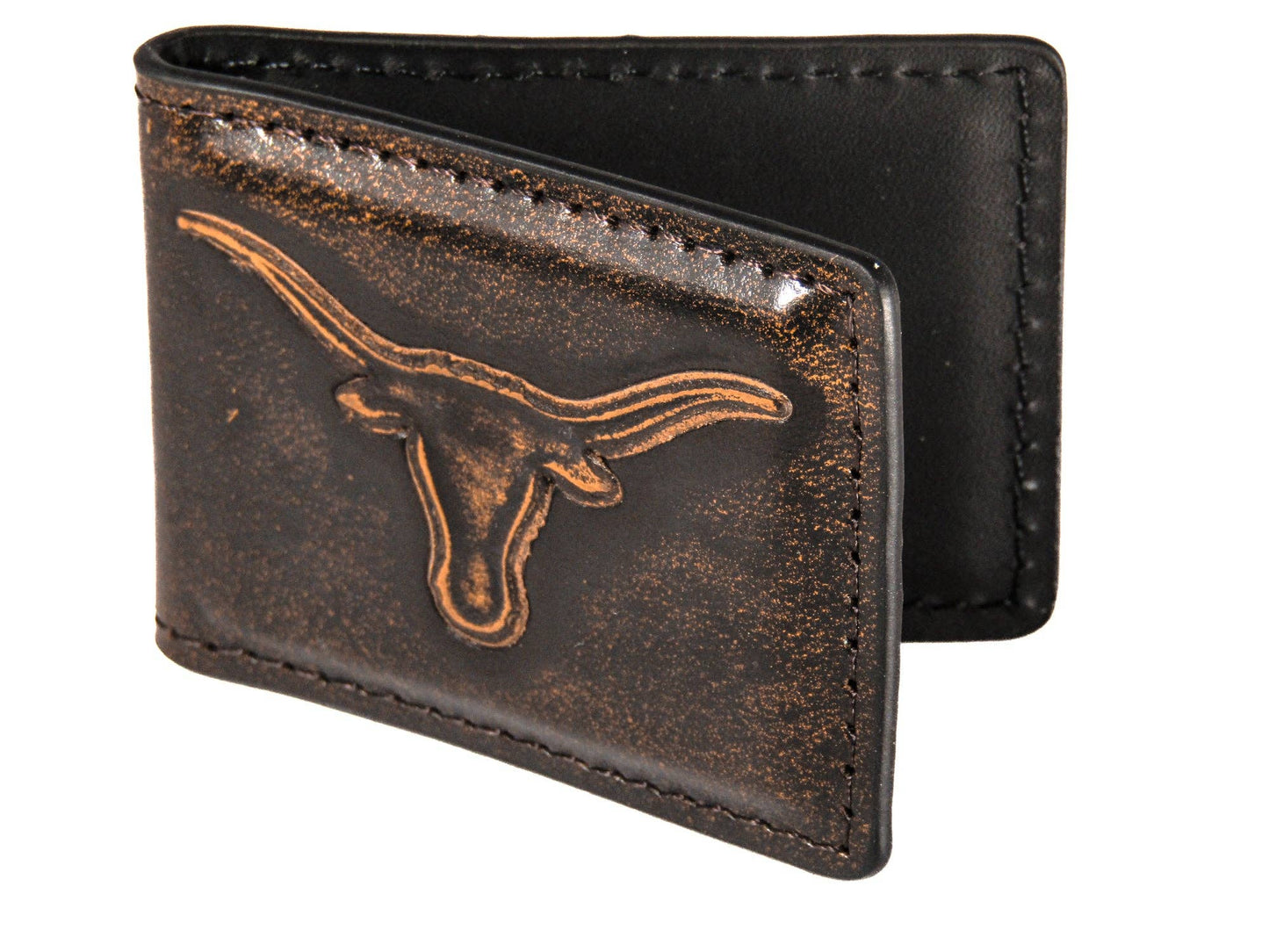 Texas Longhorns Zep Burnished Leather Money Clip